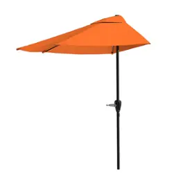Pure Garden - 9-Ft Half Umbrella - Terracotta