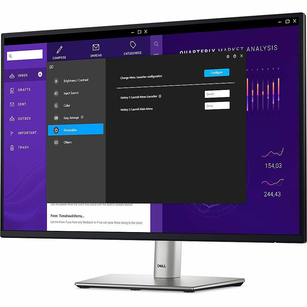 The image features a computer monitor with a menu open on the screen. The menu is titled "Market Analysis" and has a variety of options, including "Inbox," "Compose," "Unread," "Categorize," "Drafts," "Sent," "Important," "Personalize," and "Trash." The computer monitor is placed on a desk, and the menu is displayed prominently on the screen.