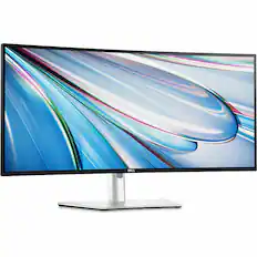 Front. Dell - 34.1" IPS LED Curved 120Hz Monitor (USB, HDMI) - Black, Silver, Multicolor.
