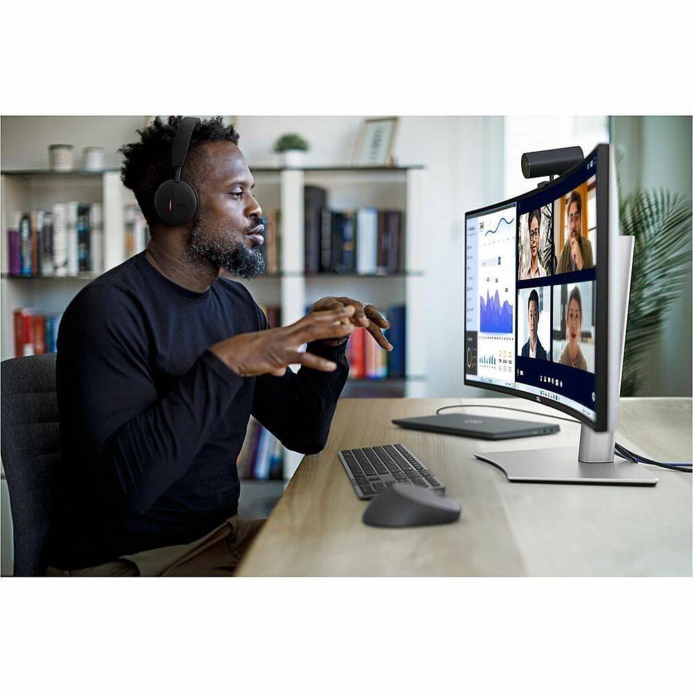 Alt View 18. Dell - 34.1" IPS LED Curved 120Hz Monitor (USB, HDMI) - Black, Silver, Multicolor.