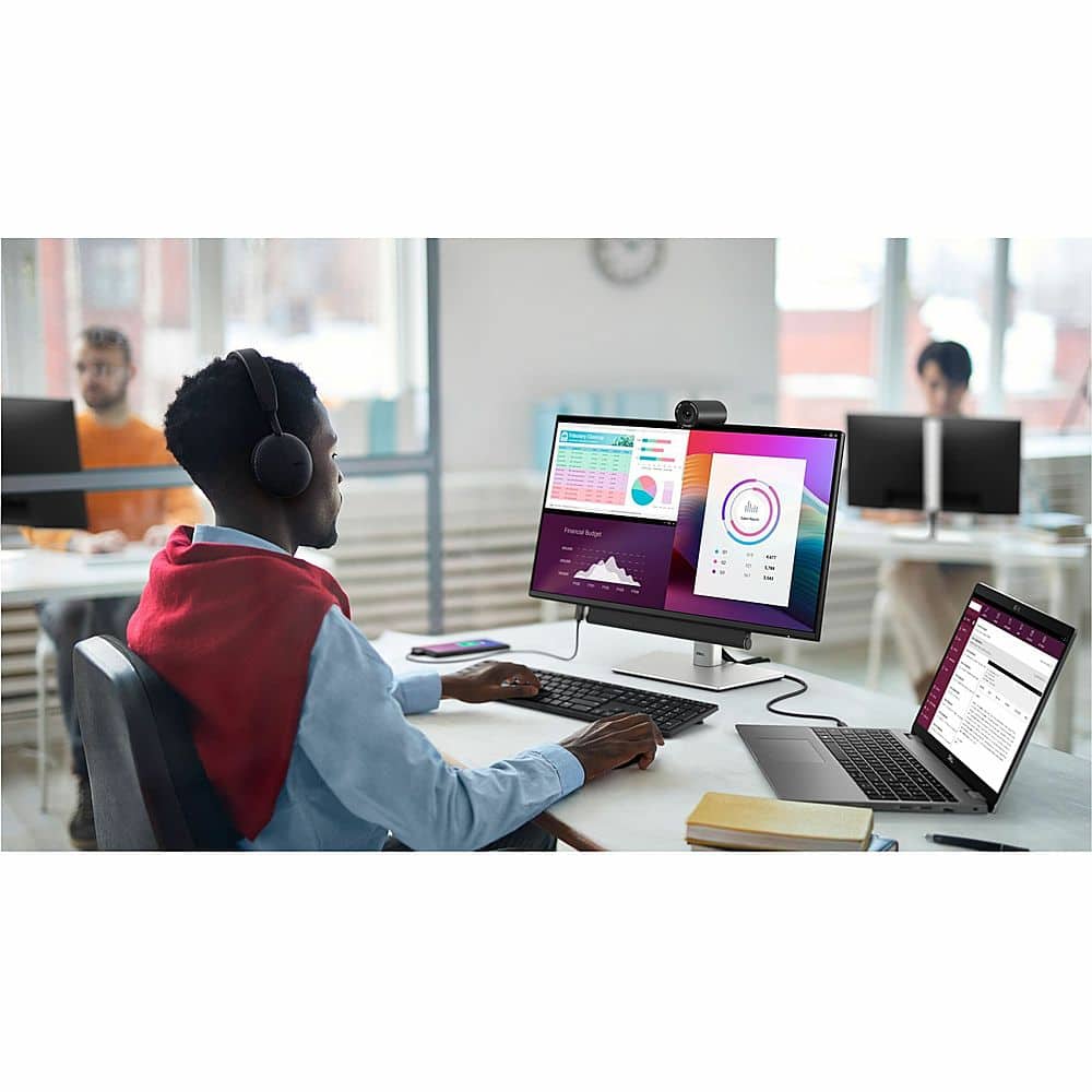 Alt View 40. Dell - 23.8" IPS LED FHD 100Hz Monitor (VGA, USB, HDMI) - Black, Silver, Multicolor.