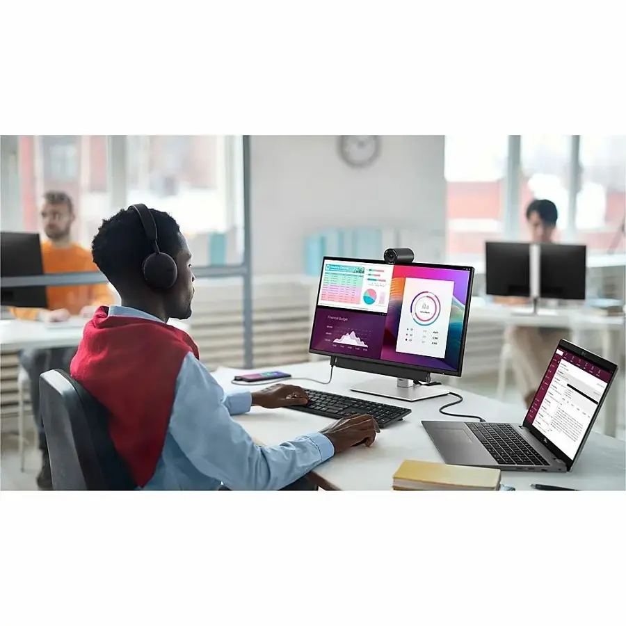 Alt View 40. Dell - 21.5" IPS LED FHD 100Hz Monitor (VGA, USB, HDMI) - Black, Silver, Multicolor.