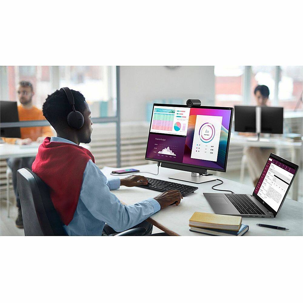 Alt View 40. Dell - 24" IPS LED 100Hz Monitor (VGA, USB, HDMI) - Black, Silver, Multicolor.