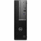 The image features a black Dell computer tower with a vented design. The computer is sitting on a white background, making it stand out. The Dell logo is prominently displayed on the side of the tower, indicating its brand. The tower is a part of the OptiPlex series, which is known for its reliable performance and durability.