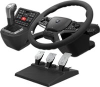 HORI Truck Control System for Windows 11/10 with Force Feedback Steering Wheel, Shifter Control Panel, & Pedals - Black - Front_Zoom