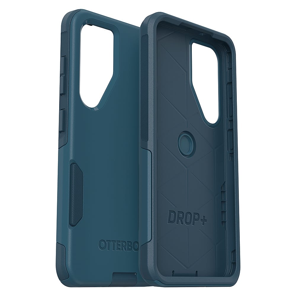 The image features two blue Otterbox cases for a cell phone. The cases are designed to protect the phone from drops and impacts. The cases are made of durable materials and have a sleek, modern design. The Otterbox cases are available in a variety of colors, including blue, black, and gray. The cases are designed to provide a secure fit for the phone, and they can be easily attached to the phone using the provided clips. The Otterbox cases are a popular choice for those looking to protect their phone from damage while still maintaining a stylish appearance.