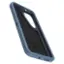 The image features a blue cell phone case with a Defender Pro DROP+ label on it. The case is designed to protect the phone from drops and other potential damage. The label on the case indicates that it is a Defender Pro DROP+ case, which is specifically designed for added protection against drops and impacts.