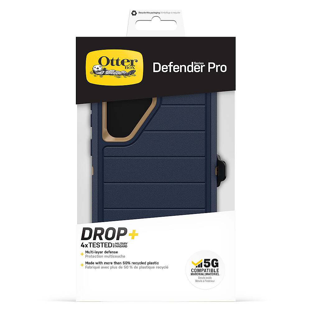 The Otter Series BOX Defender Pro DROP + case is designed to provide military-grade protection for your smartphone. It is 4x tested and features a multi-layer defense system that includes a hard outer shell and a soft inner lining. The case is made with more than 50% recycled plastic and is 5G compatible. The Otter Series BOX Defender Pro DROP + case is available in blue and is a great choice for anyone who wants to keep their phone safe and secure.