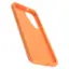 The image features an orange Otterbox case for a cell phone. The case is designed to protect the phone from scratches and impacts. The case is made of a hard plastic material and has a hinged design, allowing it to fold and open like a book. The case is open in the image, showcasing its protective features.