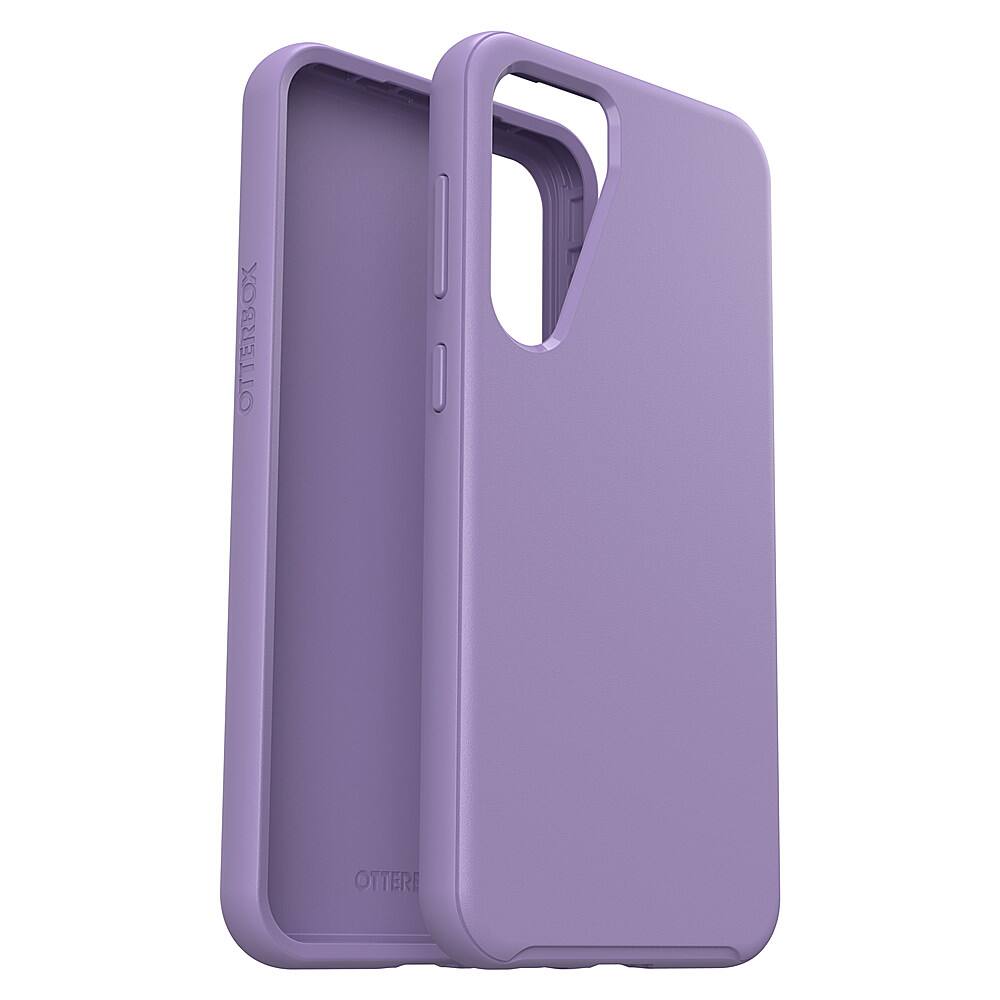 The image features a purple Otterbox case for an iPhone. The case is designed to protect the phone from damage and is made of durable material. The case is open, revealing the phone inside. The Otterbox case is a popular choice for iPhone users who want to keep their device safe and secure.