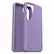 The image shows a purple Otterbox case for an iPhone. The case is designed to protect the phone from scratches and drops, and it has a sleek, modern appearance. The case is open, revealing the interior of the case, which is also purple. The case is made of durable materials and is a popular choice for iPhone users who want to keep their device safe and secure.