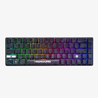 Higround - Basecamp 65 Black Ice 65% Wired Mechanical Lubed White Flame Linear Switch Gaming Keyboard with RGB Backlighting - Black - Front_Zoom