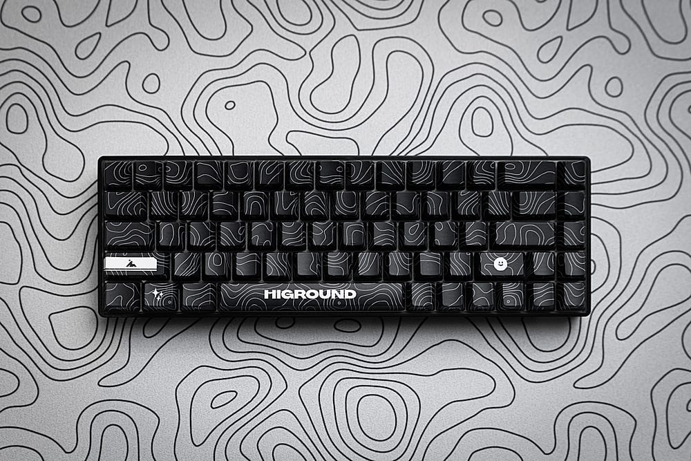 Alt View 13. Higround - Basecamp 65 65% Wired Mechanical Lubed White Flame Linear Switch Gaming Keyboard with RGB Backlighting - Black Ice.