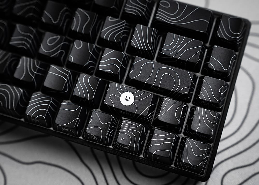 Alt View 15. Higround - Basecamp 65 65% Wired Mechanical Lubed White Flame Linear Switch Gaming Keyboard with RGB Backlighting - Black Ice.