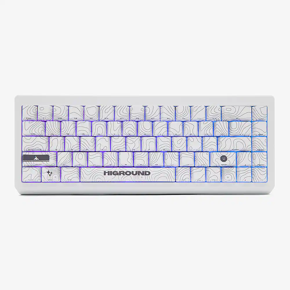 Higround - Summit 2.0 65 65% Wired Mechanical Lubed Dreamland Linear Switch Gaming Keyboard with RGB - Snow Stone