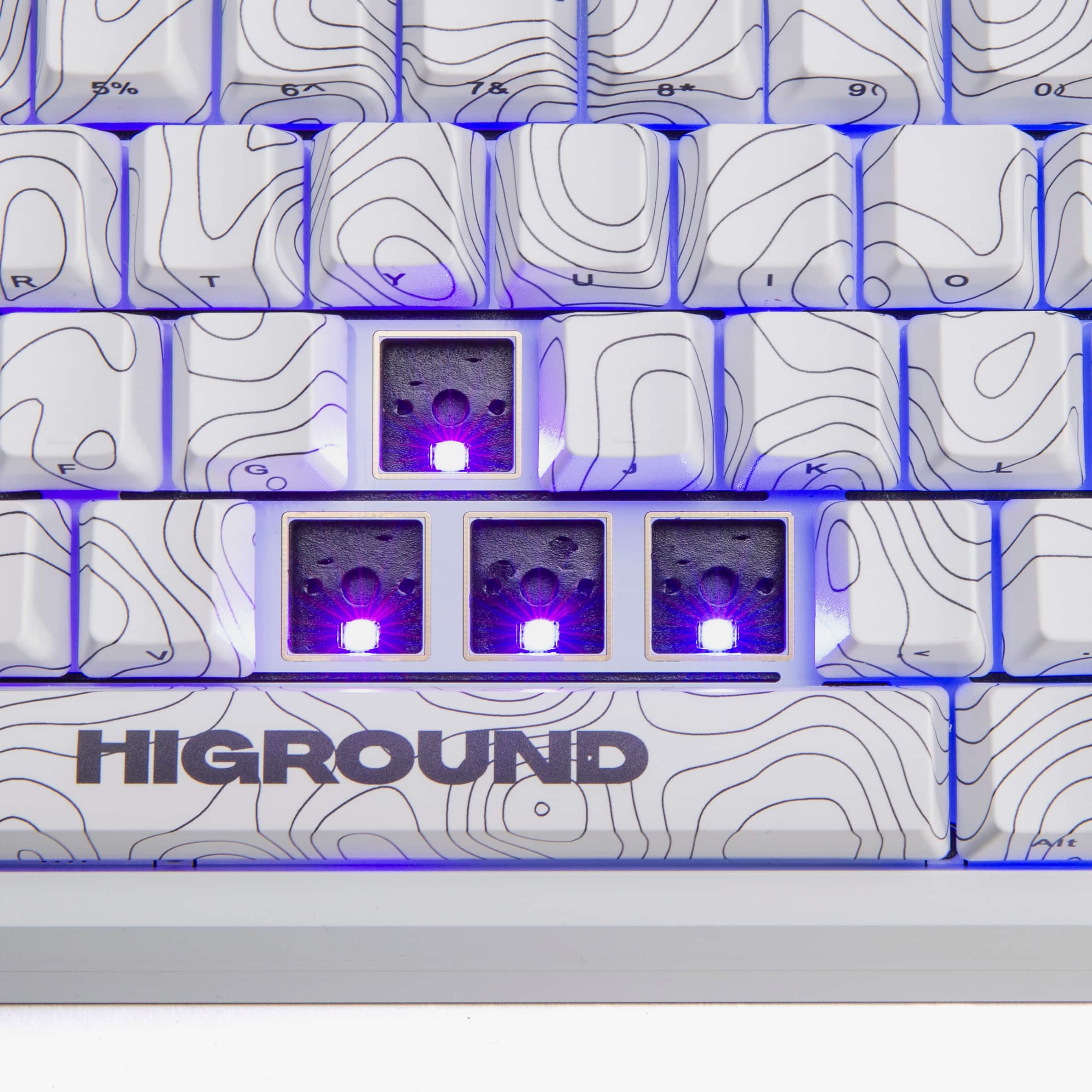 Alt View Zoom 11. Higround - Summit 2.0 65 65% Wired Mechanical Lubed Dreamland Linear Switch Gaming Keyboard with RGB - Snow Stone.