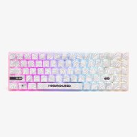 Higround - Basecamp 65 Snow Stone 65% Wired Mechanical Lubed White Flame Linear Switch Gaming Keyboard with RGB Backlighting - White - Front_Zoom