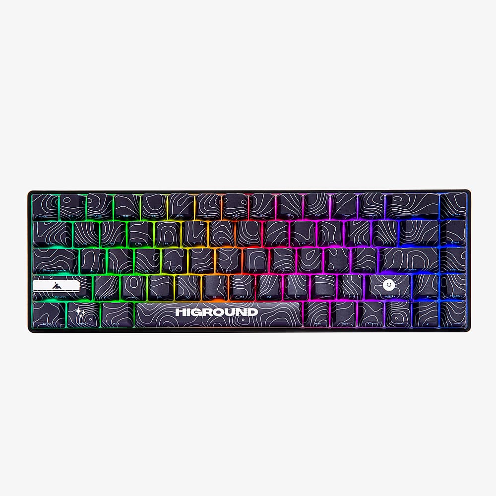 Higround - Performance 65 65% Wired Hall-Effect Linear Dynamic Actuation Switch Rapid Trigger Gaming Keyboard with RGB Lighting - Black Ice - Front_Zoom