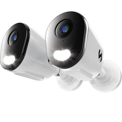 Front. Night Owl - 2-Camera Indoor/Outdoor Add On Wired IP 4K Security Cameras - White.