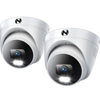 Night Owl - 2-Camera Indoor/Outdoor Add On Wired IP 4K Security Dome Cameras - White - Front_Zoom
