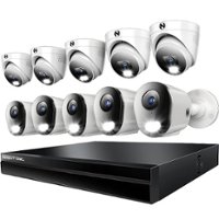 Night Owl - 24-Channel, 10-Camera Indoor/Outdoor Wired IP 4K 4TB NVR Security System - Black/White - Front_Zoom