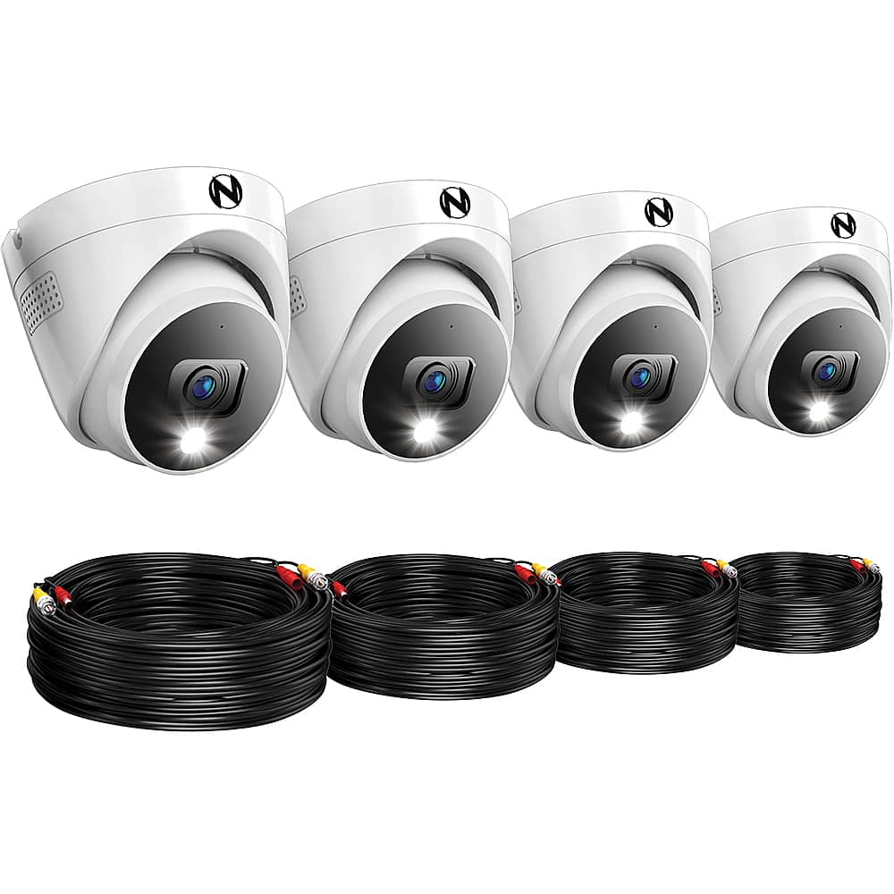 Alt View 11. Night Owl - 4-Camera Indoor/Outdoor Add On Wired 2K Security Dome Cameras with 2-Way Audio - White.