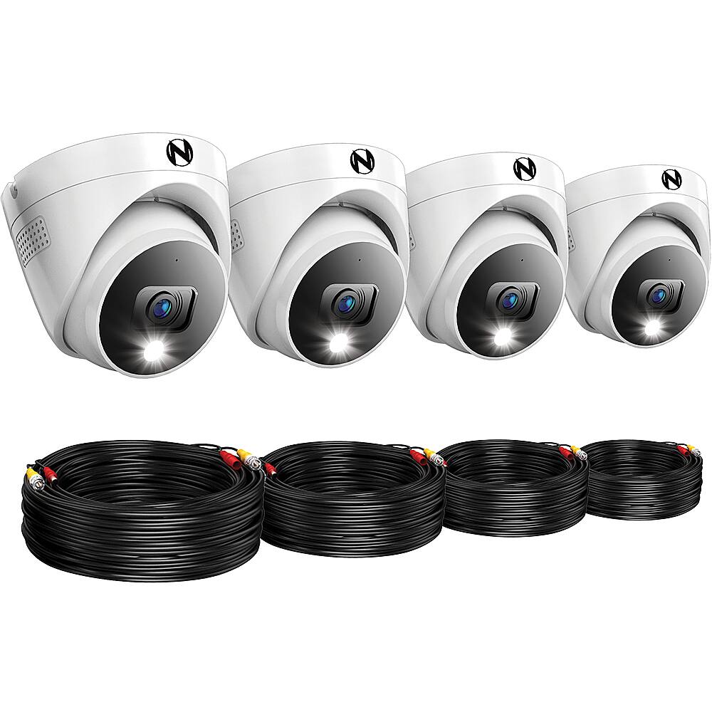 Alt View 11. Night Owl - 4-Camera Indoor/Outdoor Add On Wired 2K Security Dome Cameras with 2-Way Audio - White.