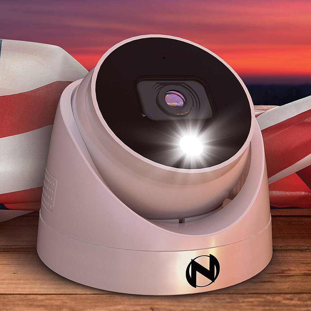 Angle. Night Owl - 2-Camera Indoor/Outdoor Add On Wired 2K Security Dome Cameras with 2-Way Audio - White.