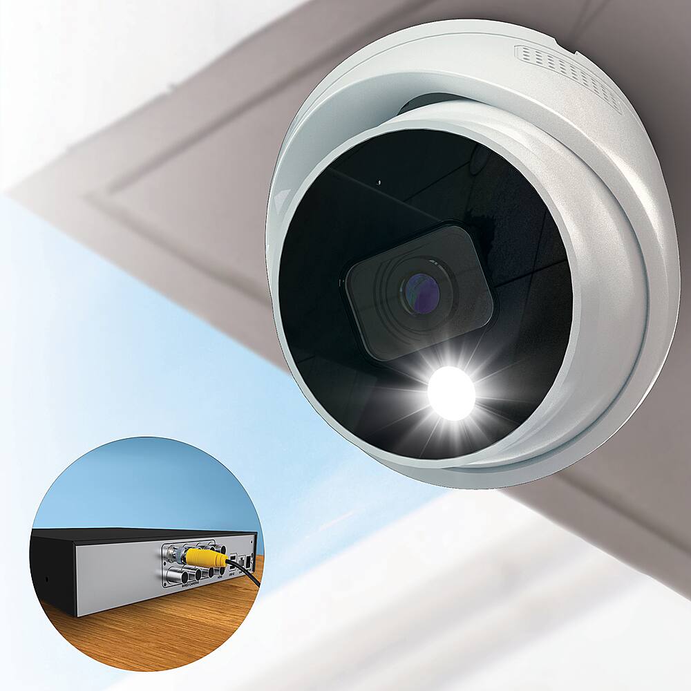 Alt View 11. Night Owl - 2-Camera Indoor/Outdoor Add On Wired 2K Security Dome Cameras with 2-Way Audio - White.