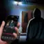 The text on the image reads: "9:41 PM Front Door Home 100% NIGHT OWL LIVE Today> EVENTS 9:47 PM 8PM 9PM Live Bzre Sneeshor Tak."