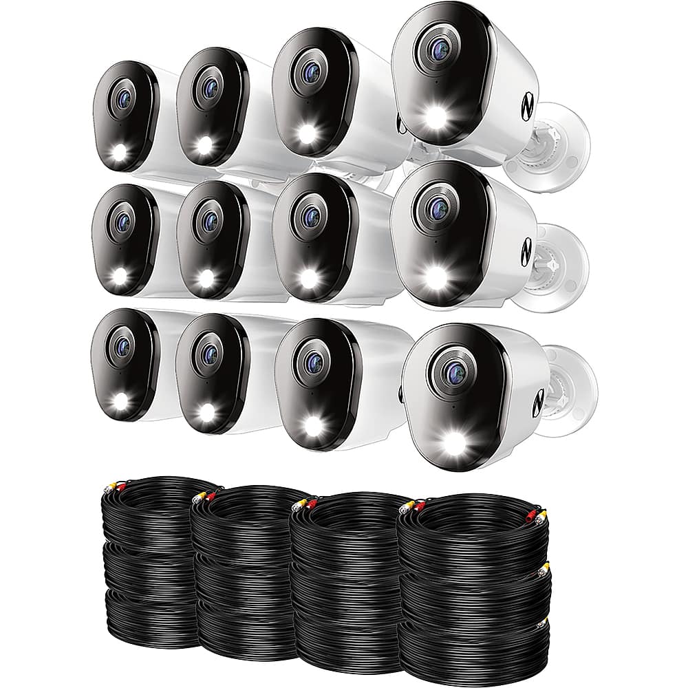 Alt View 15. Night Owl - 20-Channel, 12-Camera Indoor/Outdoor Wired 4K 2TB DVR Security System with 2-Way Audio - Black/White.