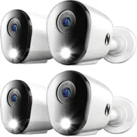 Night Owl - 4-Camera Indoor/Outdoor Add On Wired 4K Security Cameras with 2-Way Audio - White - Front_Zoom