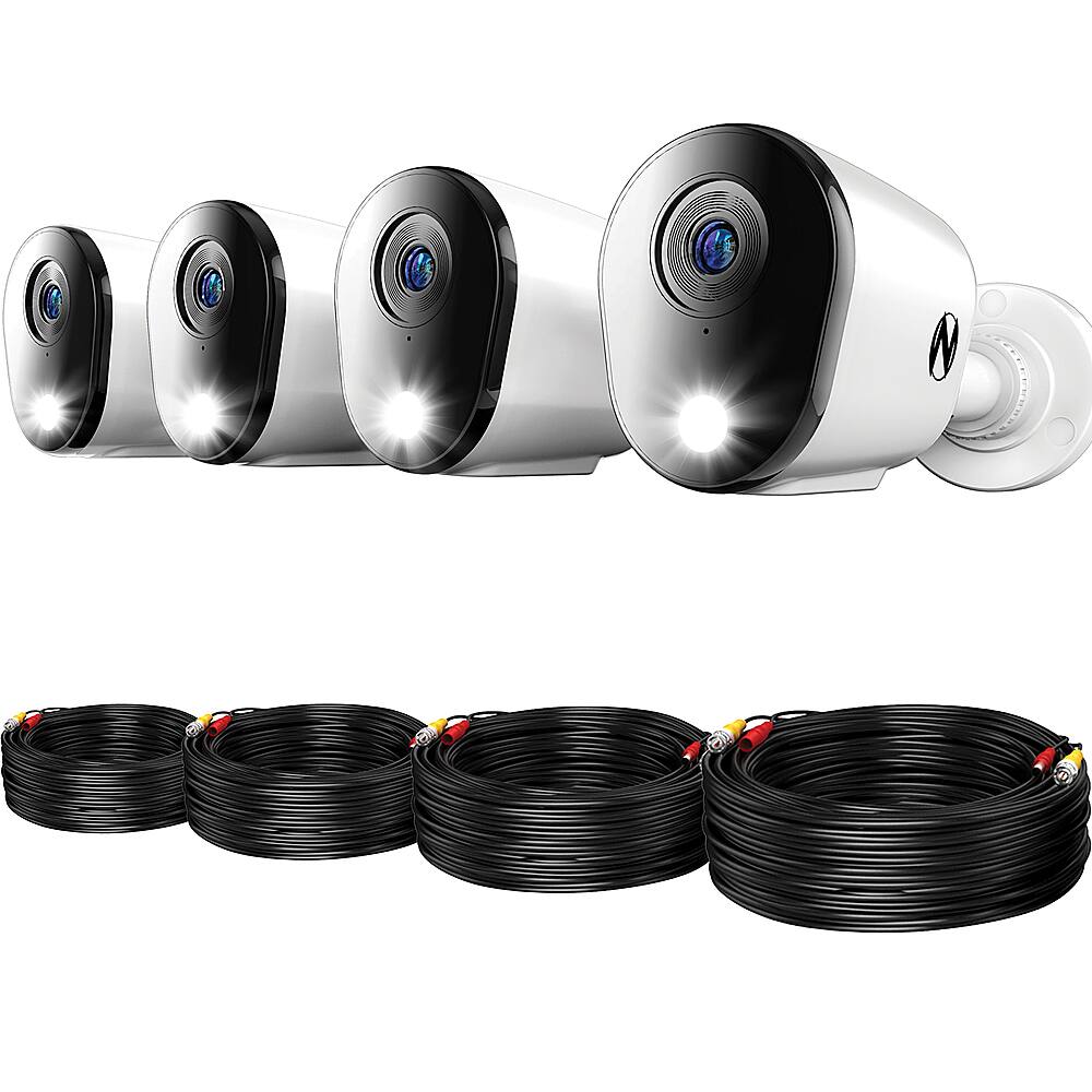 Alt View 11. Night Owl - 4-Camera Indoor/Outdoor Add On Wired 4K Security Cameras with 2-Way Audio - White.