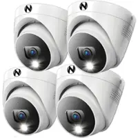 Night Owl - 4-Camera Indoor/Outdoor Add On Wired 4K Security Dome Cameras with 2-Way Audio - White - Front_Zoom