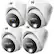 Front. Night Owl - 4-Camera Indoor/Outdoor Add On Wired 4K Security Dome Cameras with 2-Way Audio - White.
