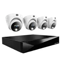 Night Owl - 2-Channel, 4-Camera Dome Indoor/Outdoor Wired 2K 2TB DVR Security System with 2-Way Audio - Black/White - Front_Zoom