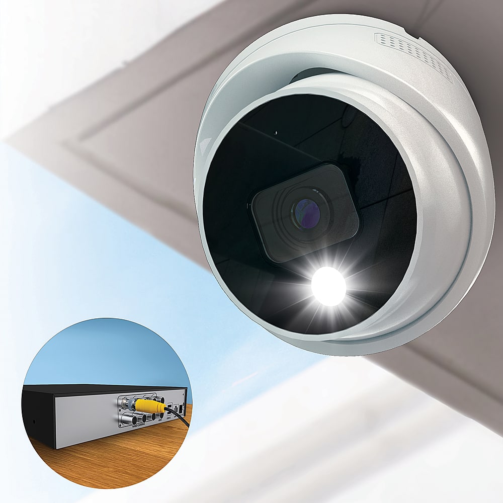 Alt View 12. Night Owl - 2-Channel, 4-Camera Dome Indoor/Outdoor Wired 2K 2TB DVR Security System with 2-Way Audio - Black/White.