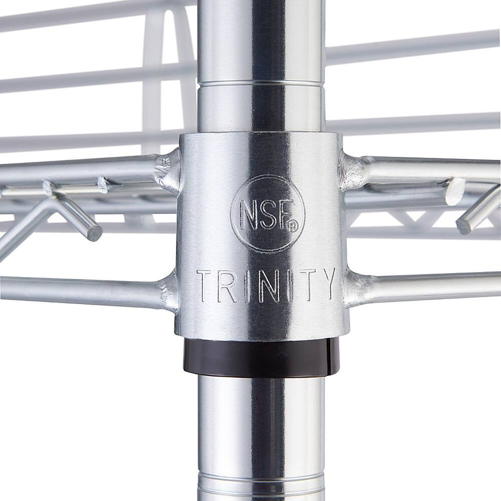 Alt View 17. TRINITY - TRINITY EcoStorage® 6-Tier | 48x18x72 | Commercial Wire Shelving | NSF | w/ Backstands & Wheels | Chrome - Chrome.