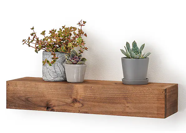 Front. TRINITY - DRAKESTONE | Farmhouse Floating Shelf | Walnut - Walnut.