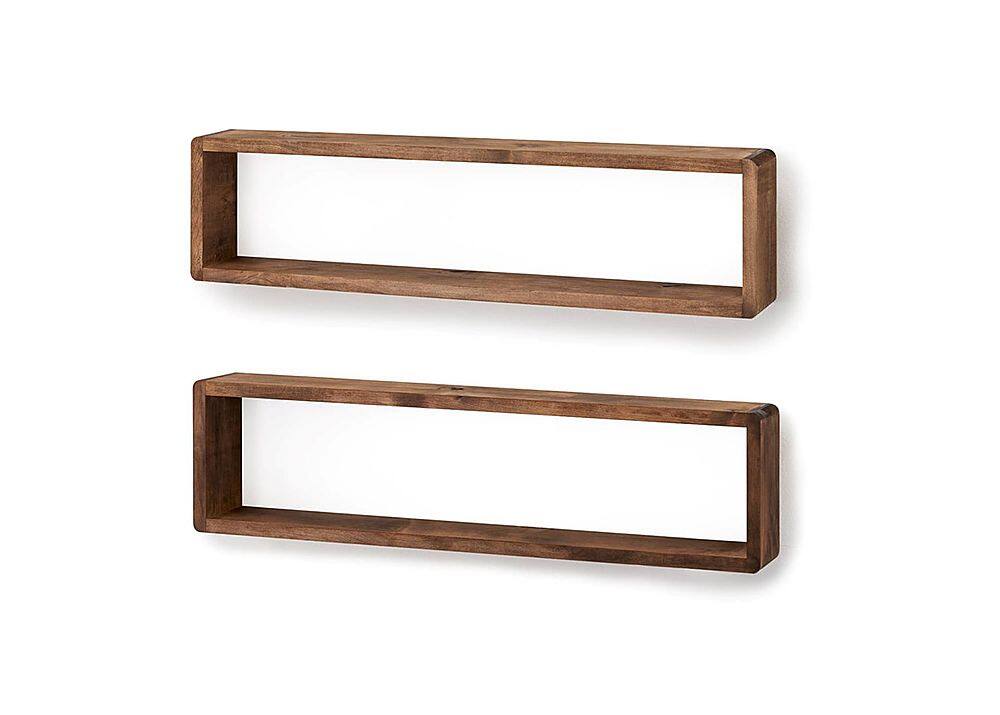 Alt View 13. TRINITY - DRAKESTONE | Stackable Floating Box Shelf | 2-Pack | Walnut - Walnut.