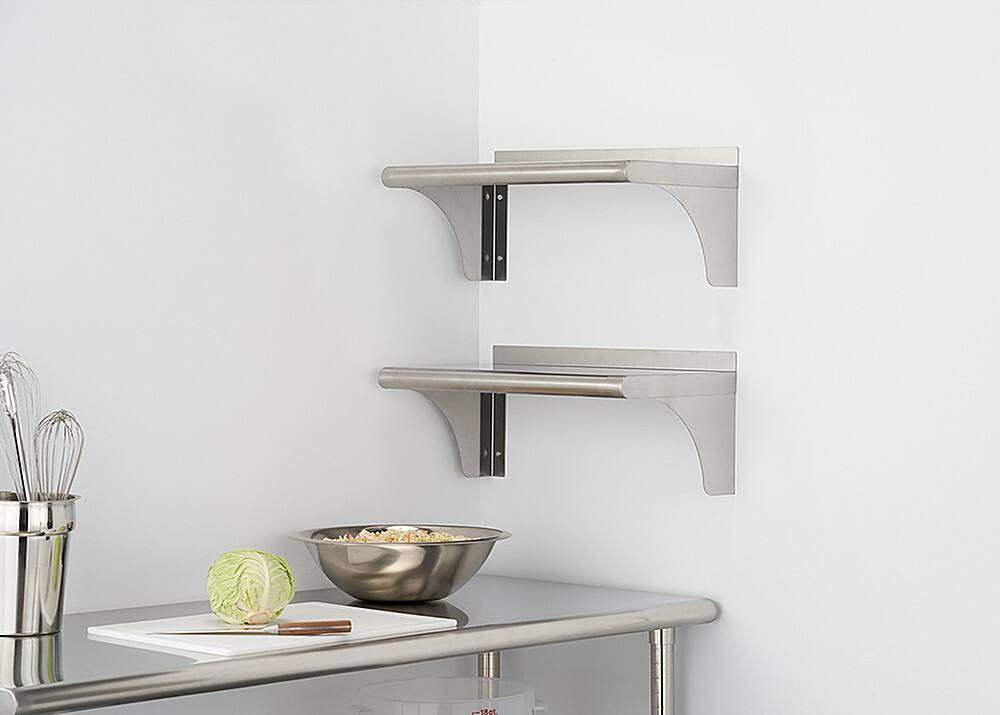 Alt View 11. TRINITY - TRINITY EcoStorage® | 24" Stainless Steel Wall Shelf | NSF | 2-Pack - Stainless Steel.