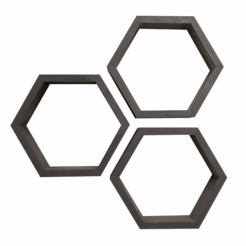 Alt View 11. TRINITY - DRAKESTONE | Hexagon Shelves | 3-Pack | Black - Black.