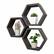 Left. TRINITY - DRAKESTONE | Hexagon Shelves | 3-Pack | Black - Black.