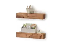 TRINITY - DRAKESTONE | Farmhouse Floating Shelf | 2-Pack | - Walnut - Front_Zoom