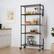 Angle. TRINITY - TRINITY 5-Tier | 36x18x72 | Commercial Wire Shelving | NSF | w/ Sidebar & Wheels | Black - Black.