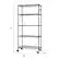 Alt View 16. TRINITY - TRINITY 5-Tier | 36x18x72 | Commercial Wire Shelving | NSF | w/ Sidebar & Wheels | Black - Black.