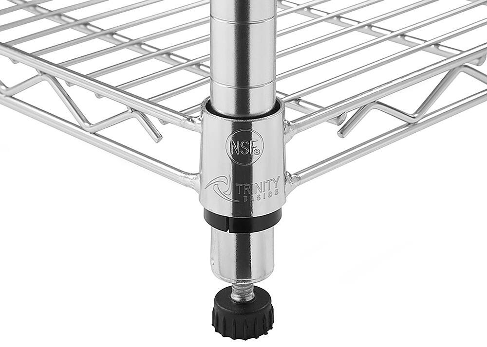 Alt View 12. TRINITY - TRINITY BASICS® EcoStorage® 5-Tier | 36x18x72 | Wire Shelving | NSF | w/ Wheels | Chrome - Chrome.