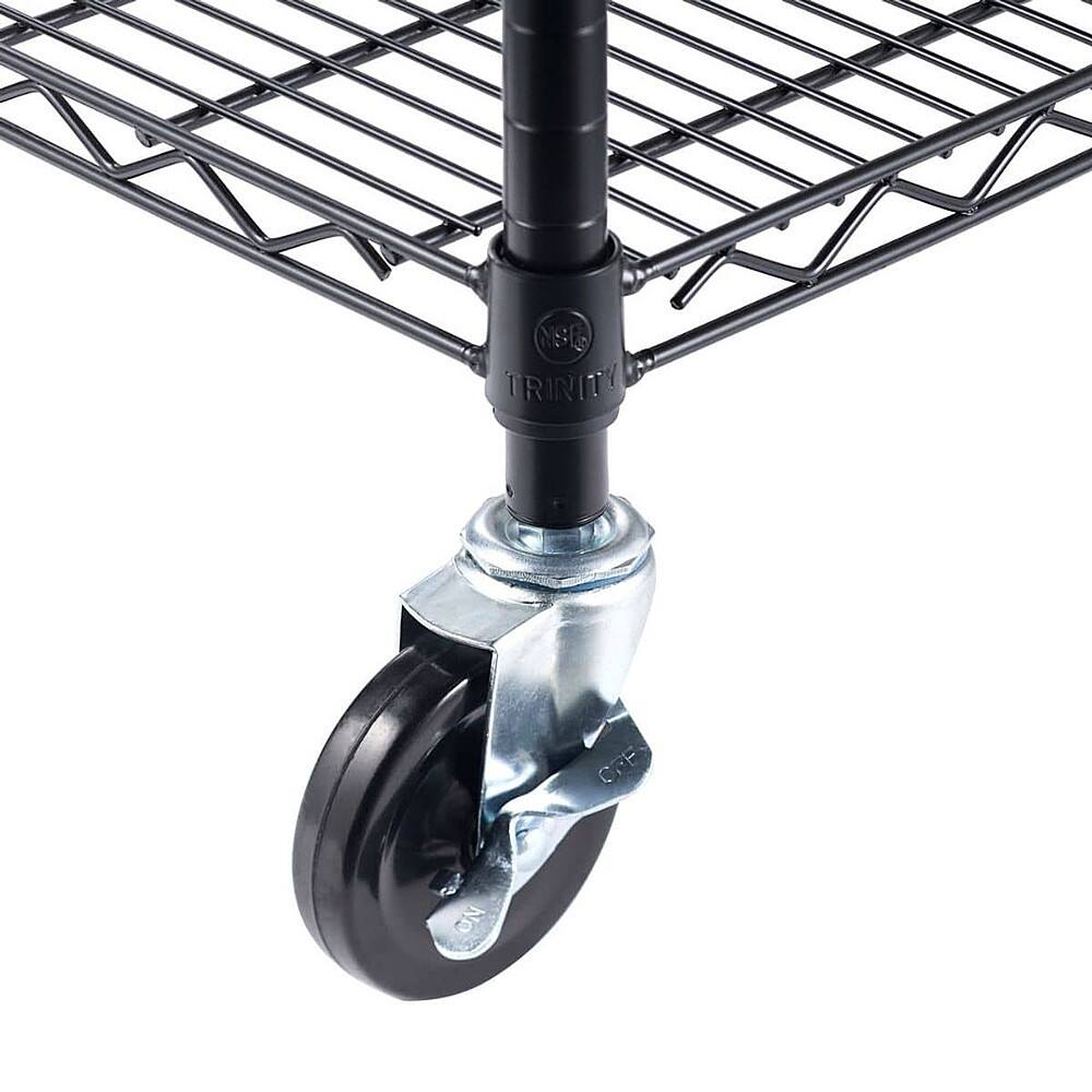 Alt View 13. TRINITY - TRINITY 5-Tier | 48x24x72 | Commercial Wire Shelving | NSF | w/ Wheels | Black - Black.