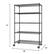 Alt View 15. TRINITY - TRINITY 5-Tier | 48x24x72 | Commercial Wire Shelving | NSF | w/ Wheels | Black - Black.