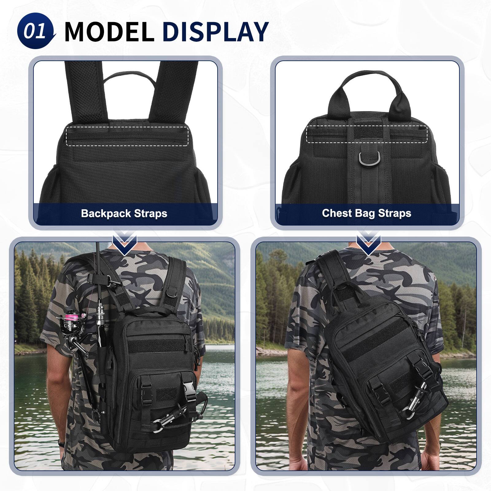 01 MODEL DISPLAY

Backpack Straps

Chest Bag Straps